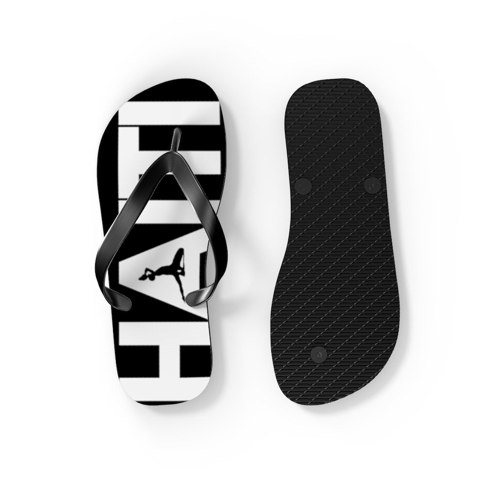 Haiti Black & White Flip Flops | Haitian Summer Sandals