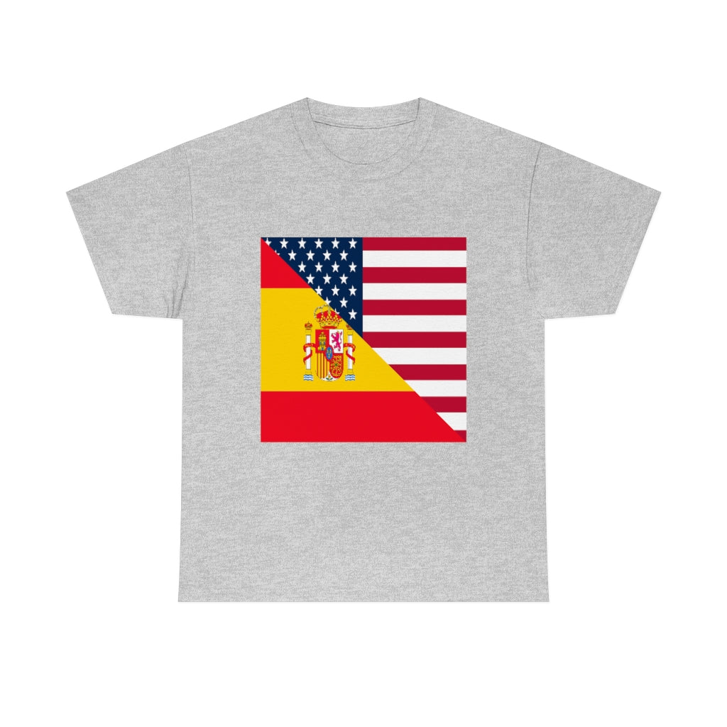 Spain American Flag Tee Shirt | Unisex Spanish USA Tshirt