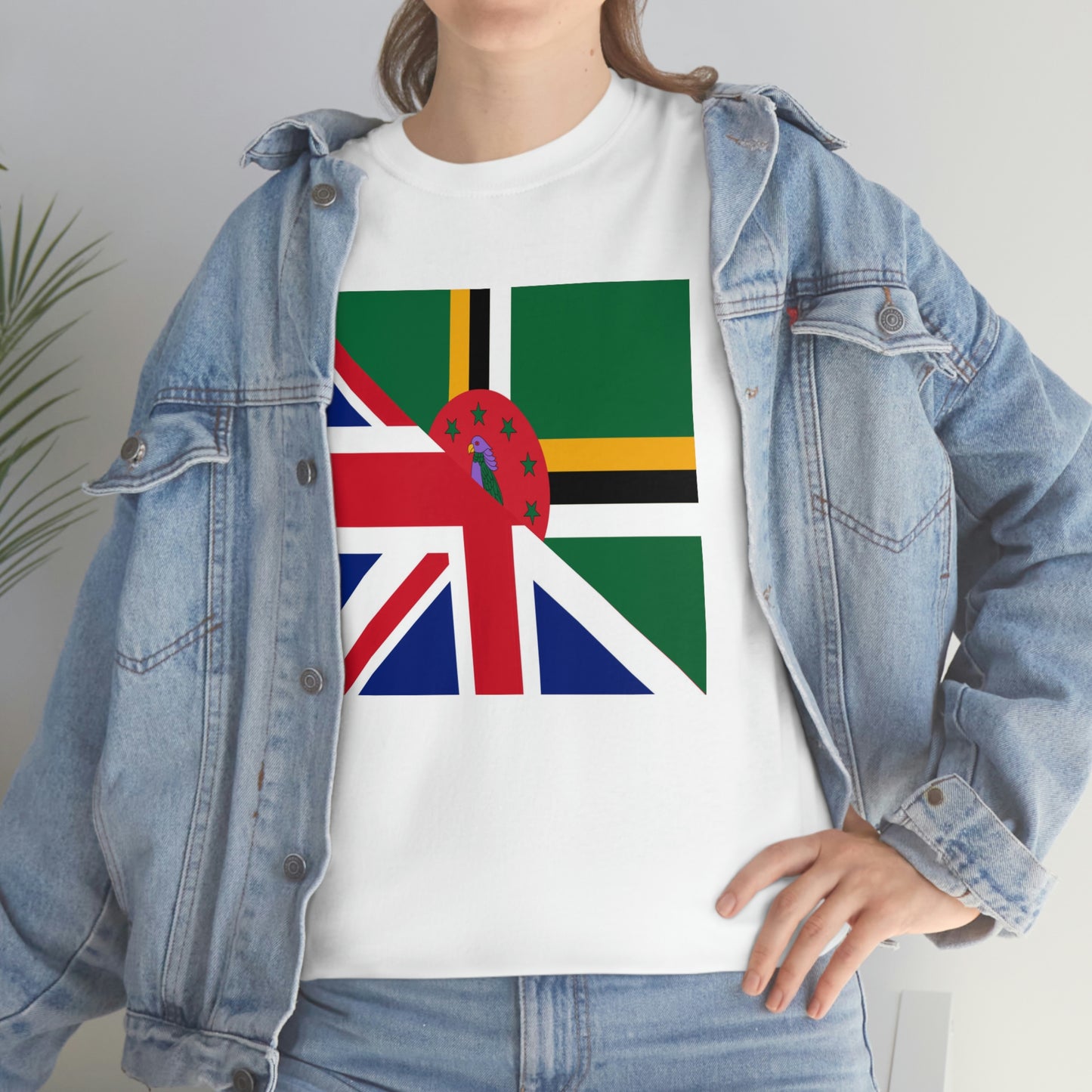 UK Union Jack Dominica Flag Half Dominican United Kingdom T-Shirt | Unisex Tee Shirt