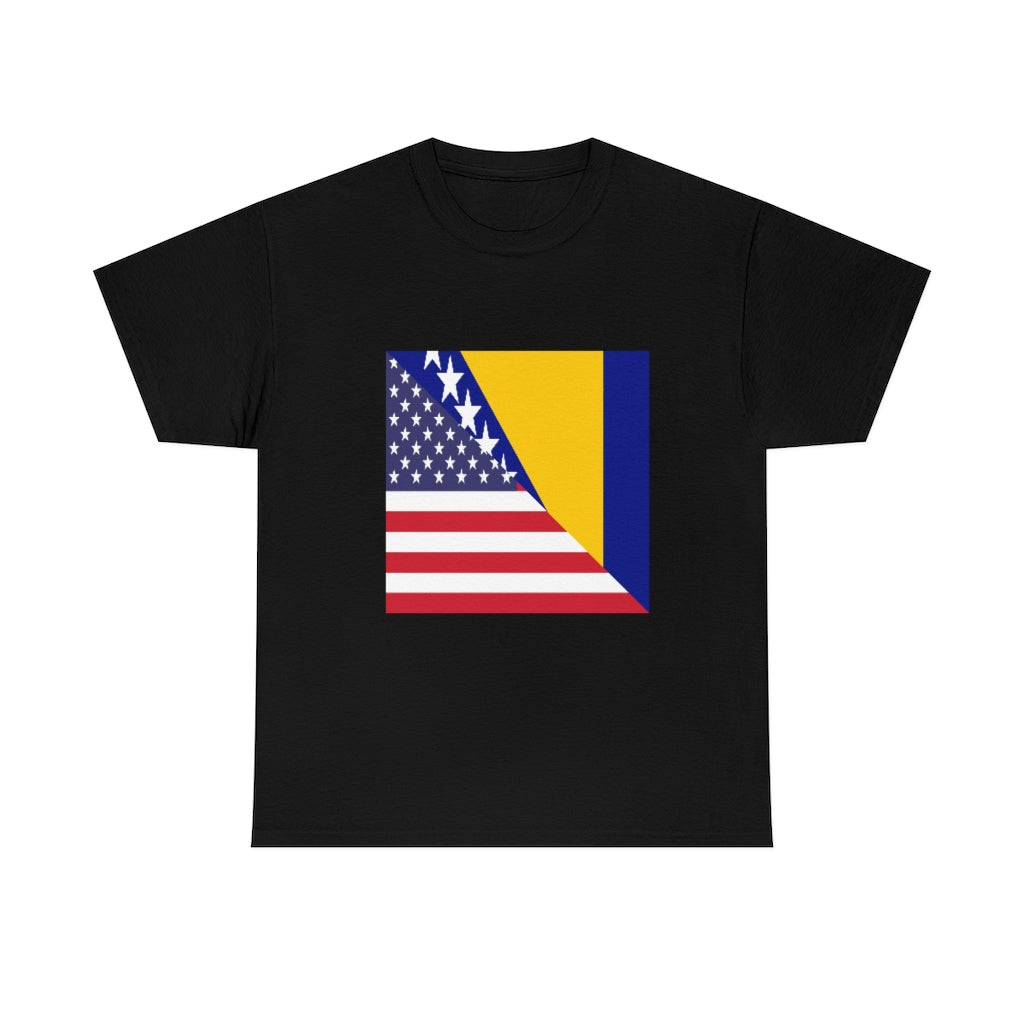 Bosnia and Herzegovina American Flag Tee Shirt | Bosnia USA Tshirt