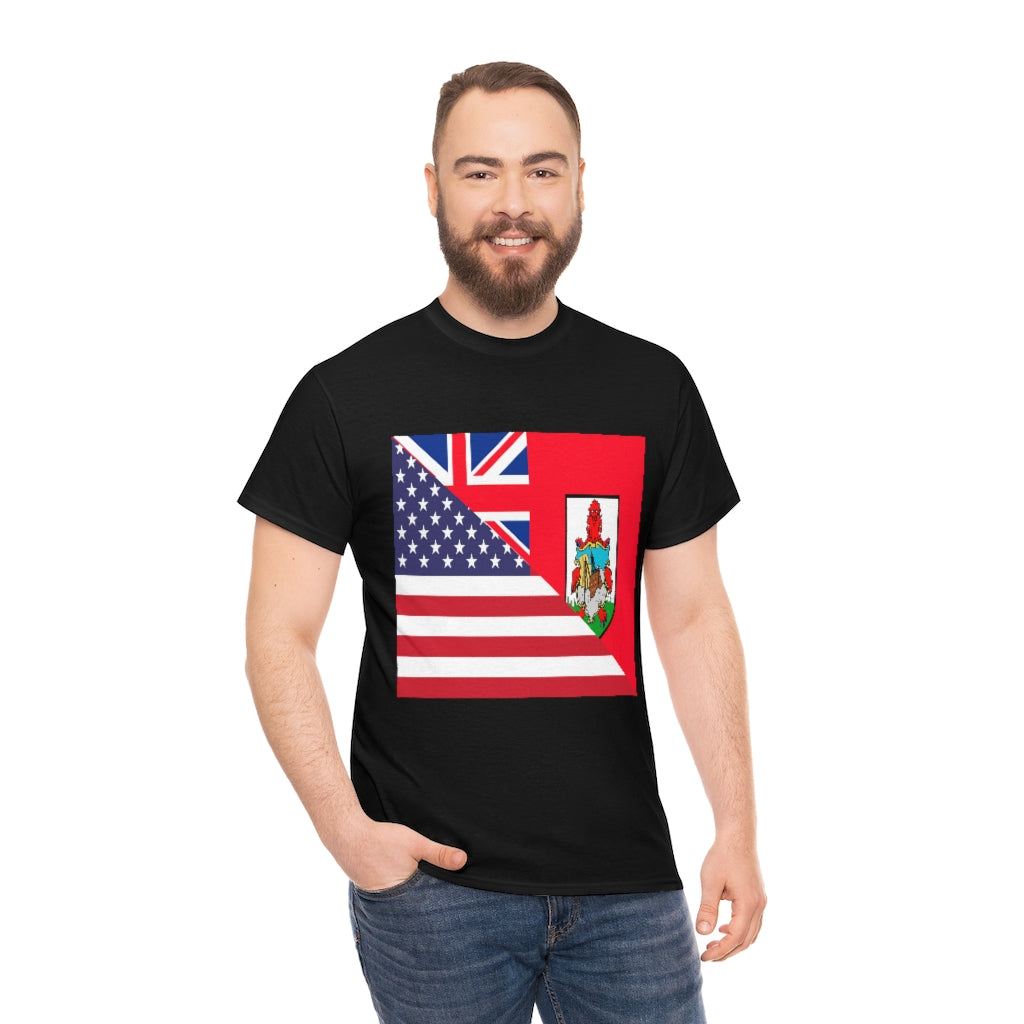 Bermudan American Flag Tee Shirt | Bermuda USA Tshirt