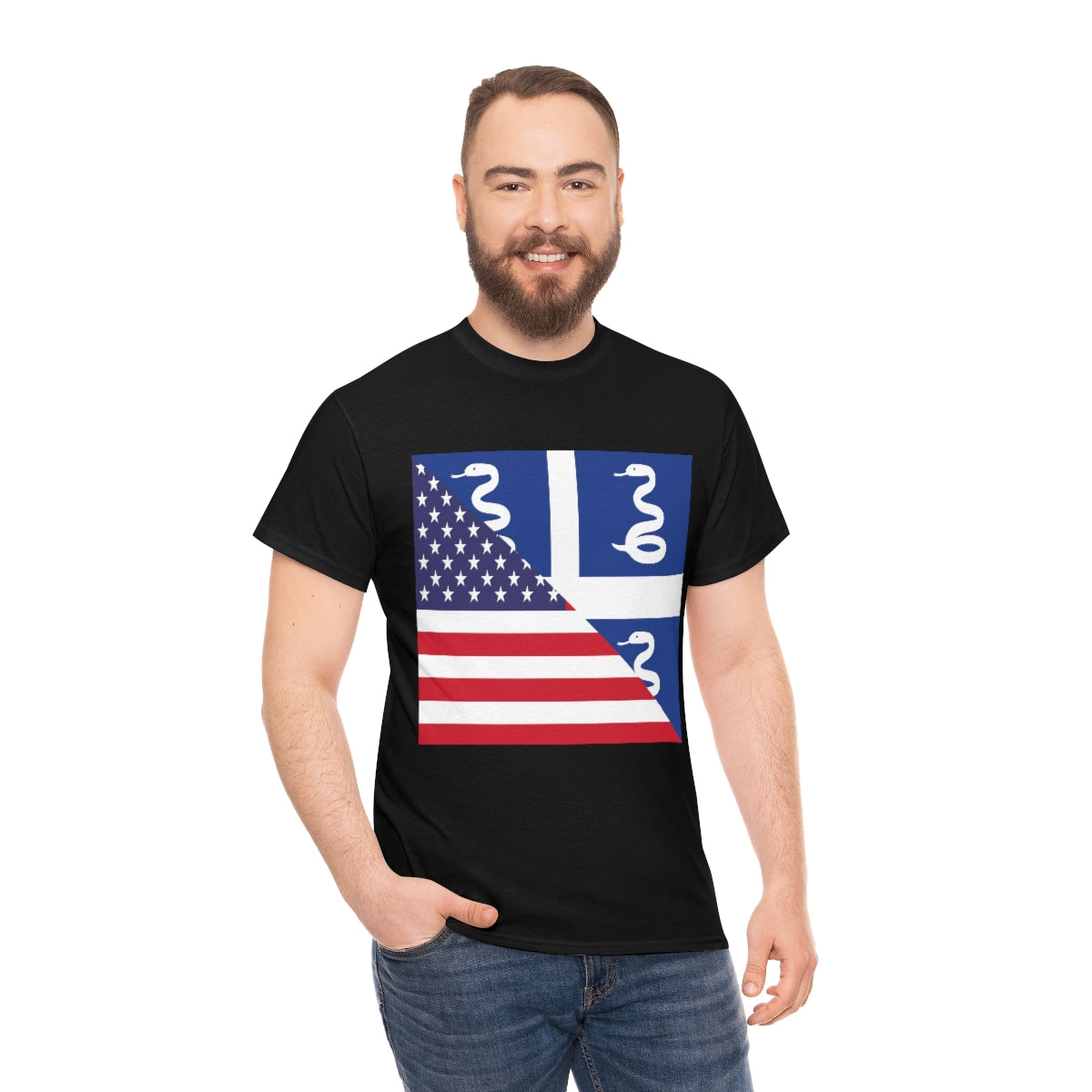 Martinique American Flag Half Martinician USA T-Shirt | Unisex Tee Shirt