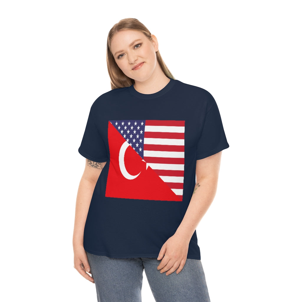 Turks American Flag Tee Shirt | Unisex Turkey USA Tshirt