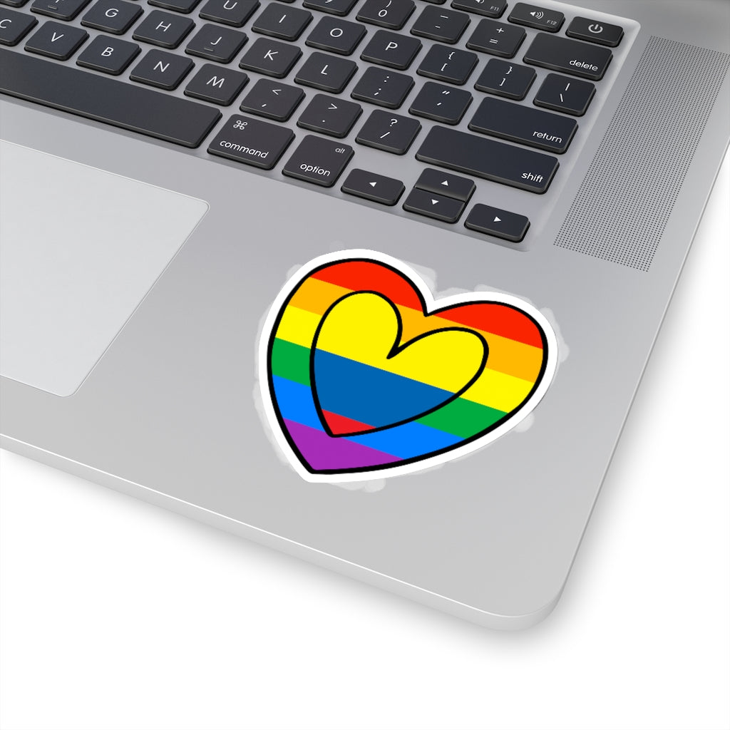 Colombian Pride Rainbow Flag Heart Sticker | Colombia Pride Month Accessory