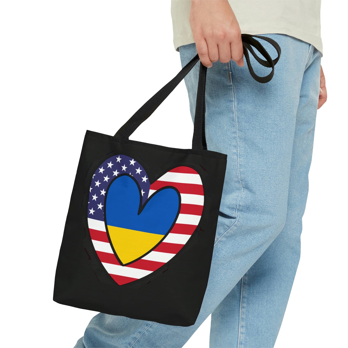 American Ukrainian Flag Inner Heart USA Ukraine  Tote Bag | Shoulder Bag