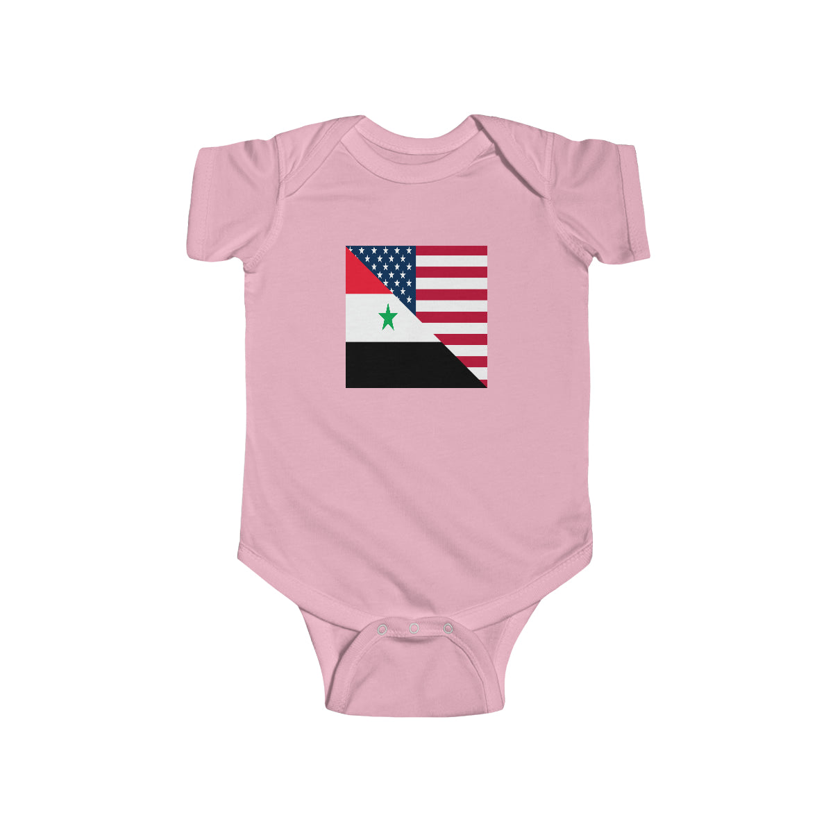 Syrian American Flag Half Syria USA Baby Bodysuit | Newborn Boy Girl