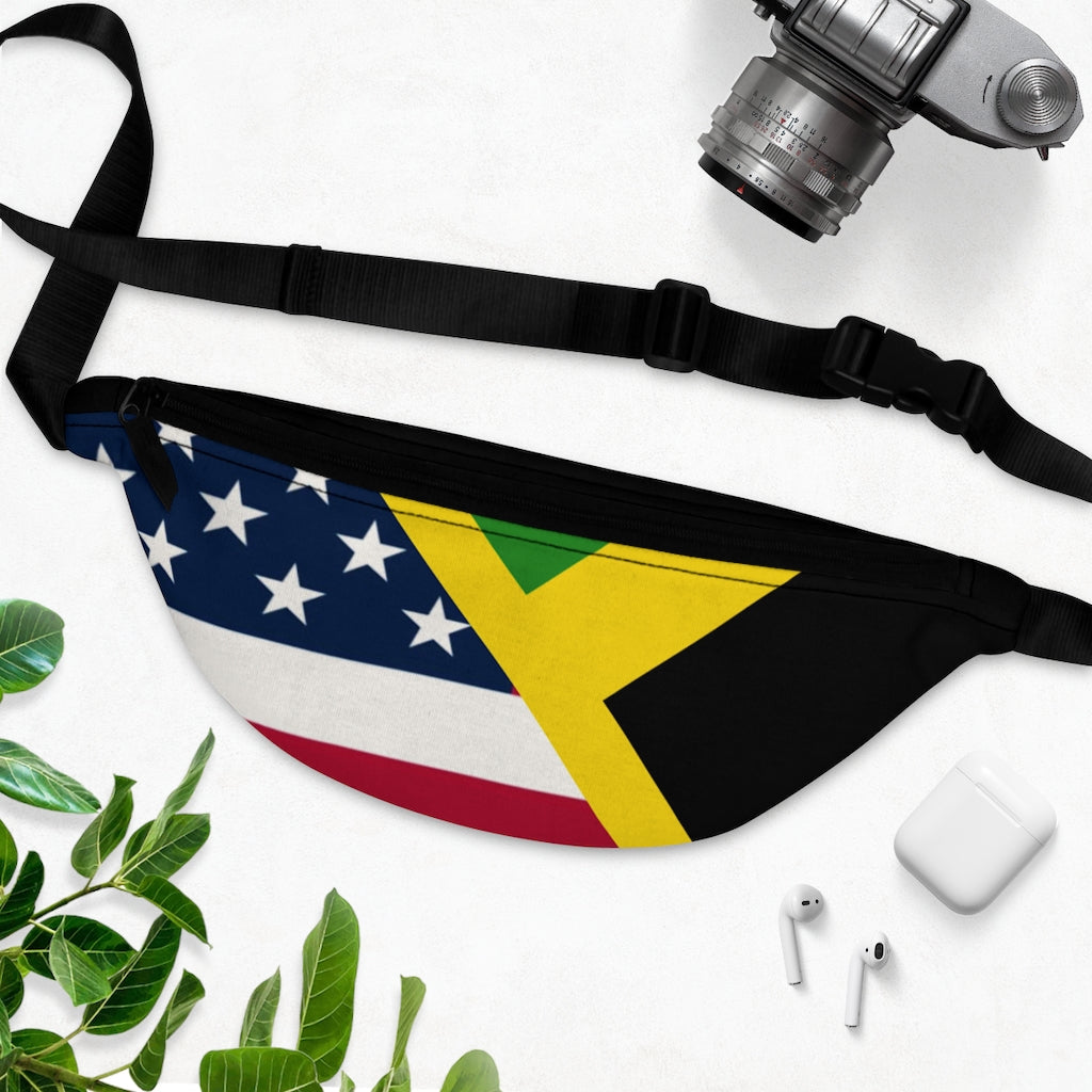 Jamaican American Flag Belt Bag | USA Jamaica Fanny Pack