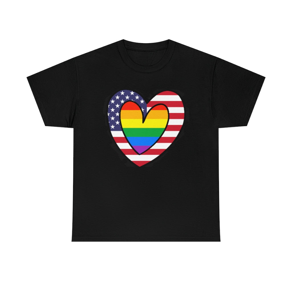 Rainbow Flag T-Shirt | Unisex LGBTQ Gay American Pride Men Women Tee