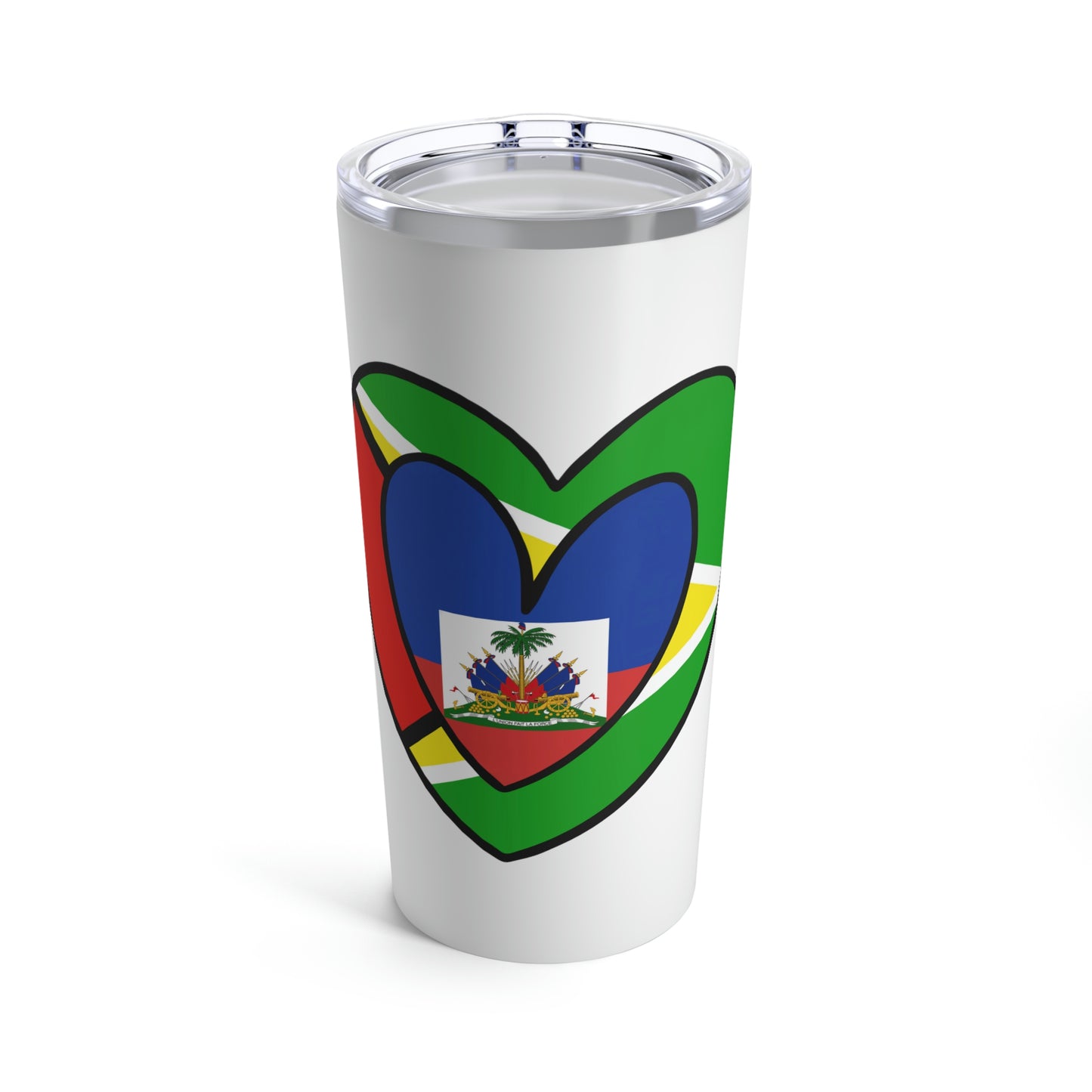 Guyanese Haitian Flag Inner Heart Guyana Haiti  Tumbler 20oz