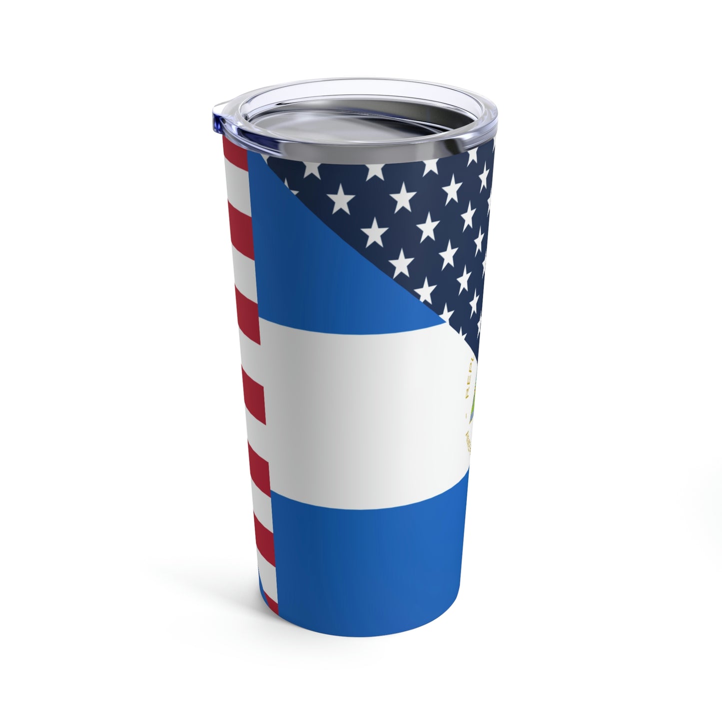 Nicaraguan American Flag Half Nicaragua USA Tumbler 20oz Beverage Container