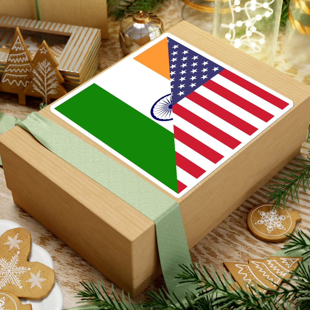 Indian American Asian Flag Sticker | USA India Accessory Stickers