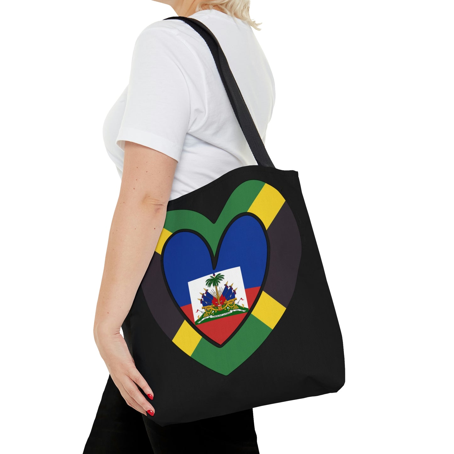 Jamaican Haitian Flag Inner Heart Jamaica Haiti  Tote Bag | Shoulder Bag