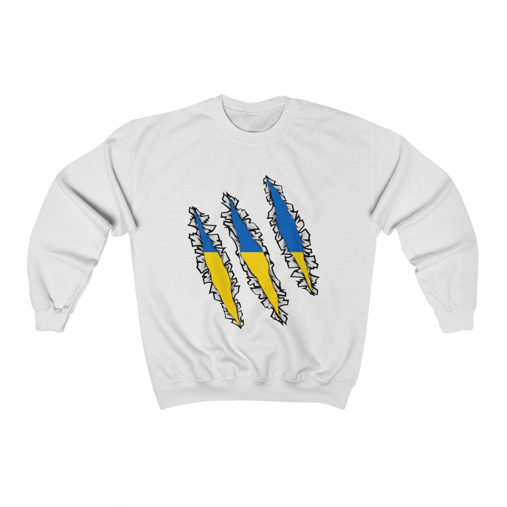 Slashed Ukraine Flag Sweatshirt | Ukrainian Men Women Pullover