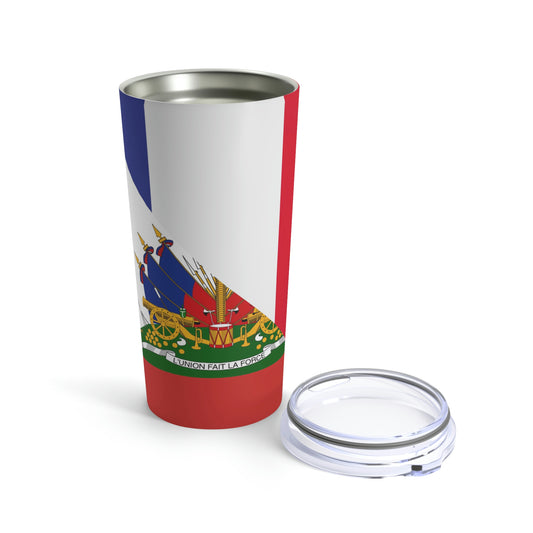 Haitian French Flag Half Haiti France Tumbler 20oz Beverage Container