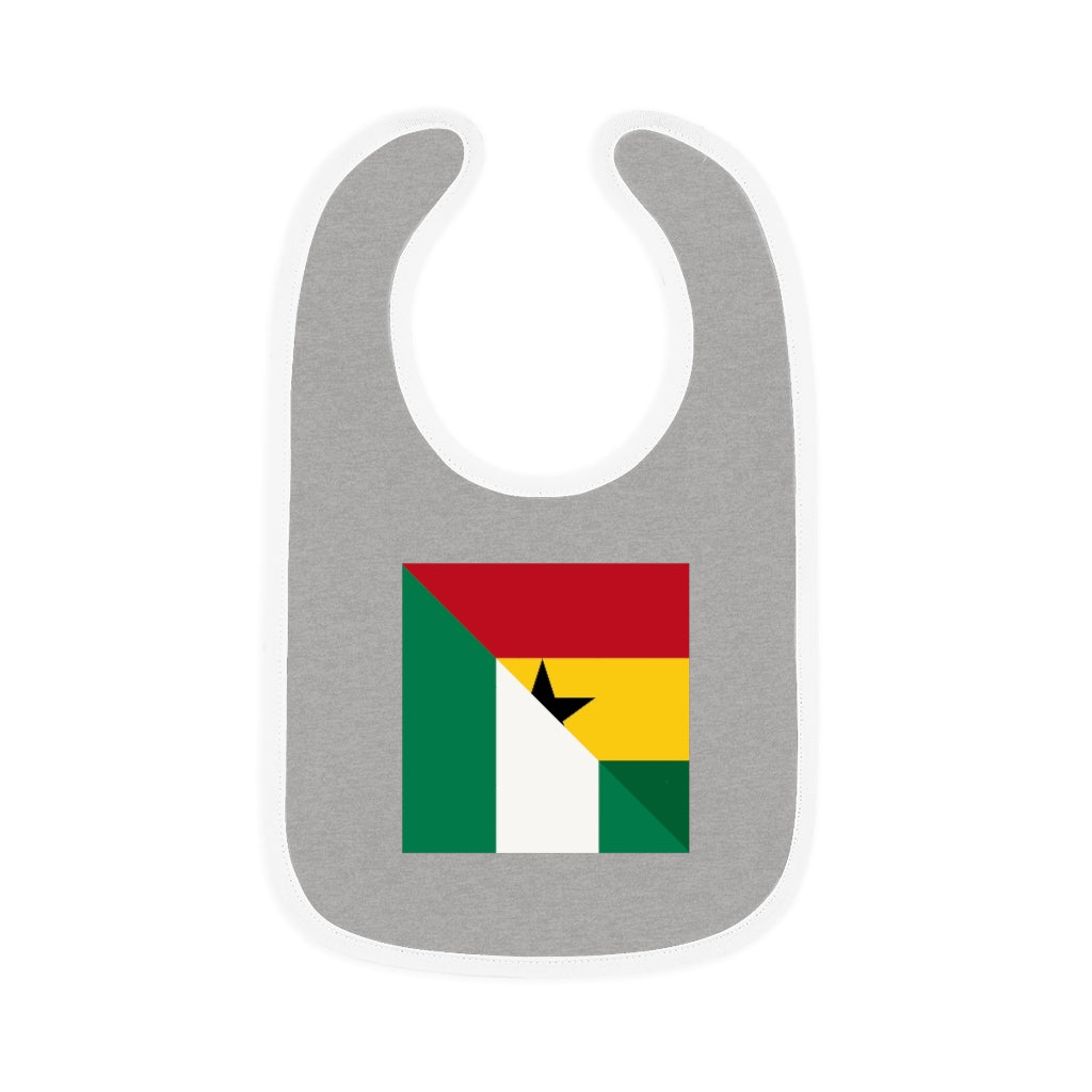 Nigerian Ghanaian Flag Baby Bib | Nigeria Ghana Newborn