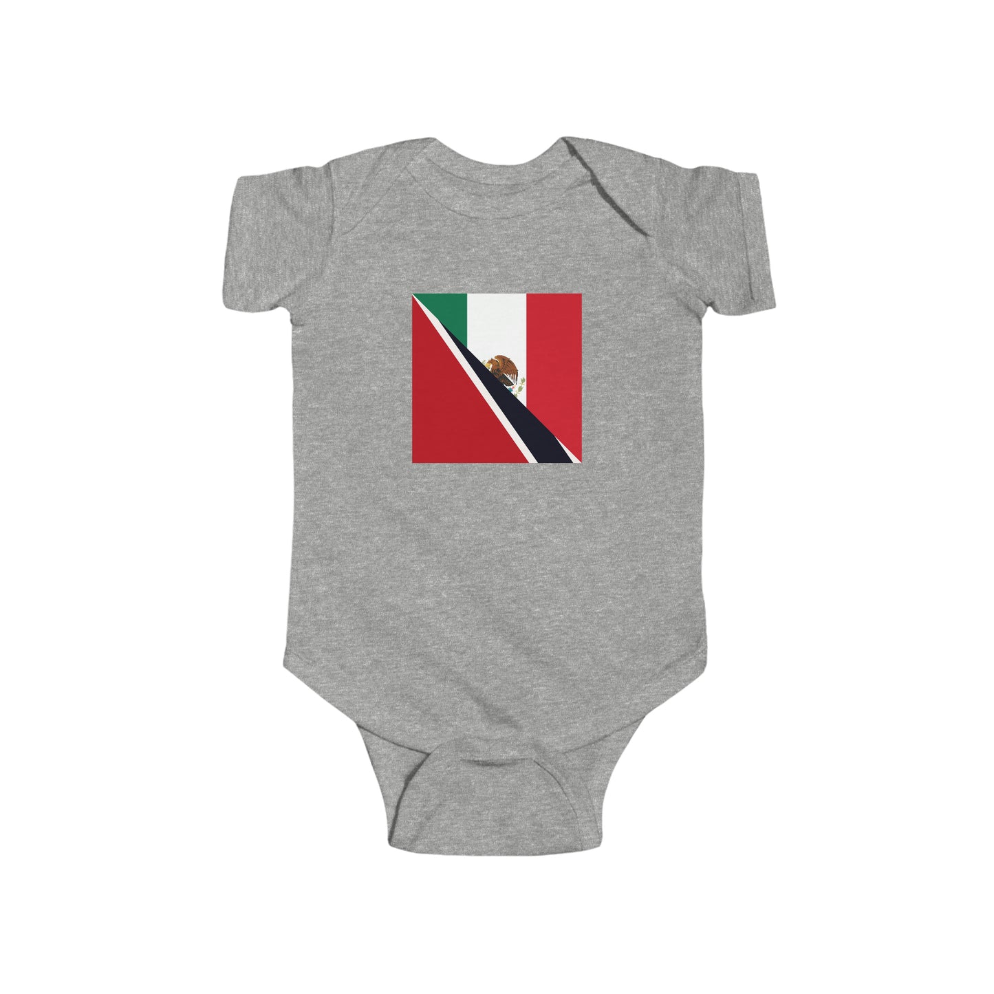 Trini Mexican Flag Half Trinidad Tobago Mexico Baby Bodysuit | Newborn Boy Girl