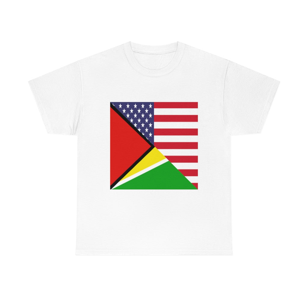 Guyanese American Flag Tee Shirt | Unisex Guyana USA Tshirt