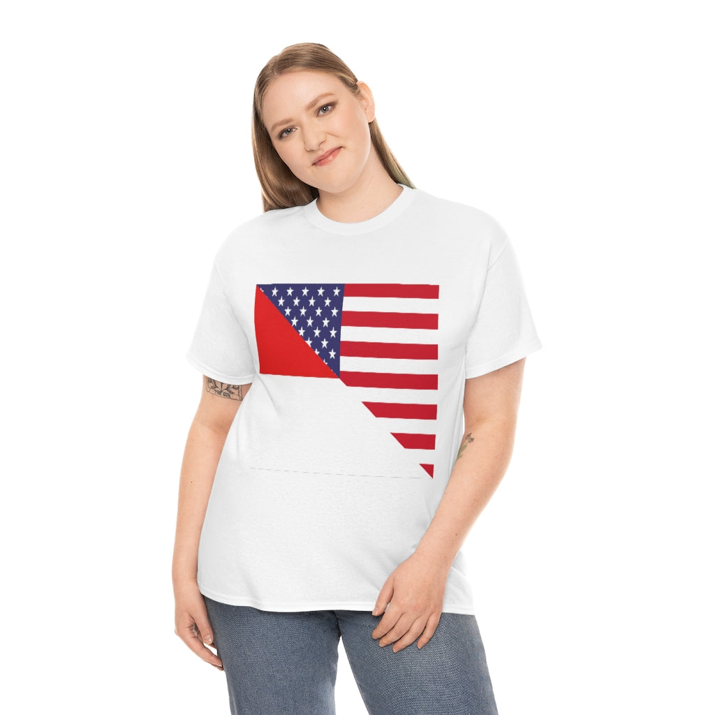 Indonesian American Flag Tee Shirt | Unisex Indonesia USA Tshirt