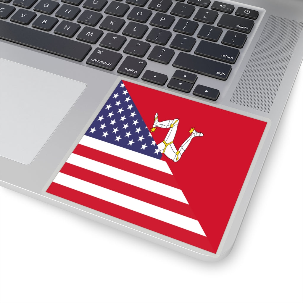 Isle of Man American Flag Sticker | USA Mann Accessory