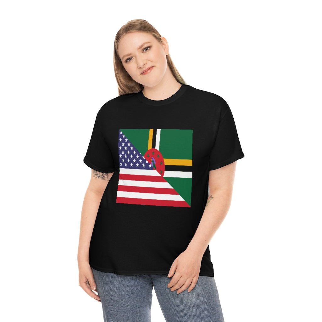 Dominica American Flag Tee Shirt | Dominican USA Tshirt