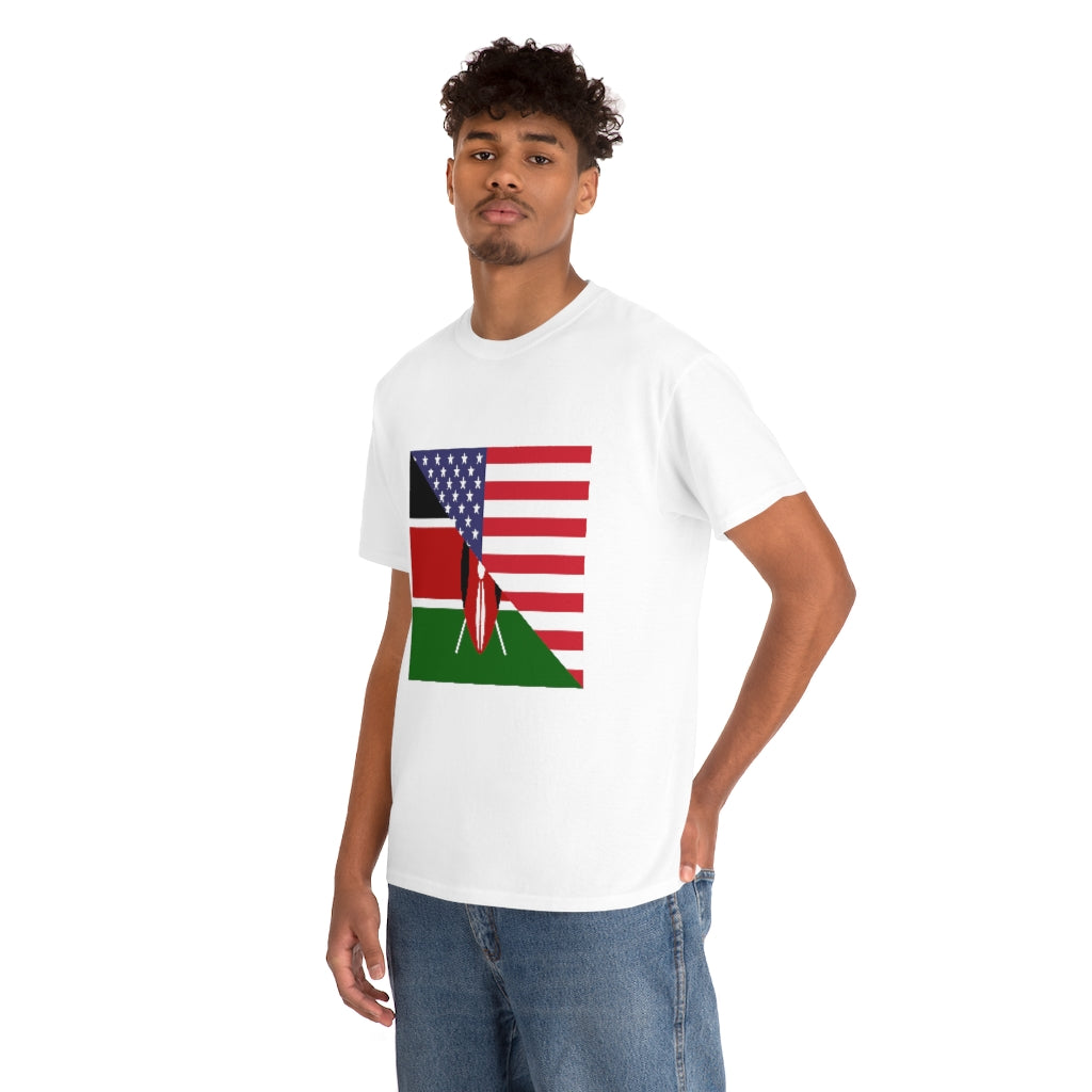 Kenyan American Flag Tee Shirt | Kenya USA Tshirt