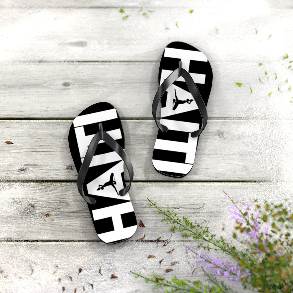 Haiti Black & White Flip Flops | Haitian Summer Sandals