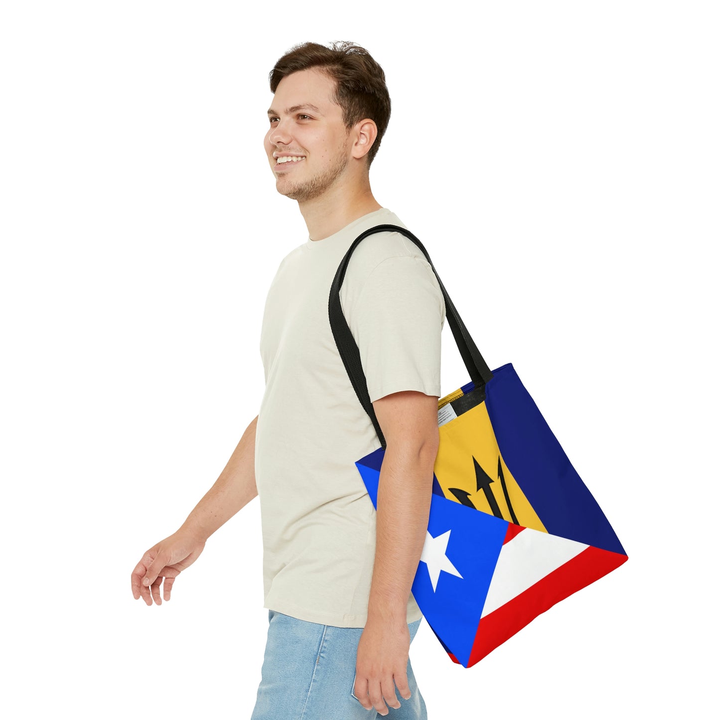 Bajan Puerto Rican Flag Puerto Rico Barbados Tote Bag | Shoulder Bag