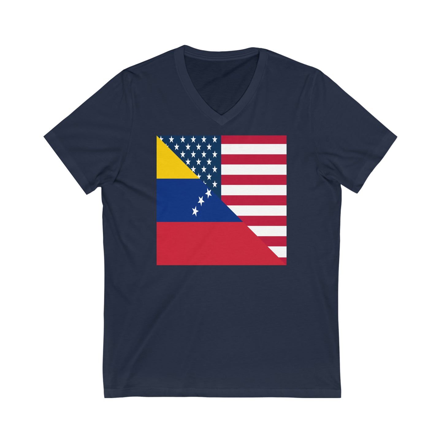 Venezuela American Flag Half Venezuelan USA V-Neck T-Shirt | Unisex Vee Shirt