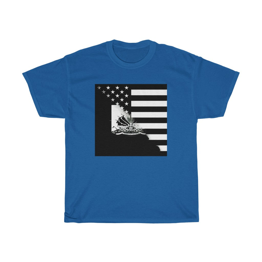 B&W Haitian-American Flag Tee | Haiti USA Men Women Shirt