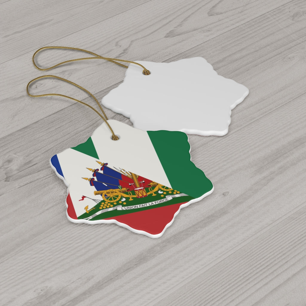 Haiti Nigeria Flag Ceramic Ornaments | Haitian Nigerian Naija Christmas Tree