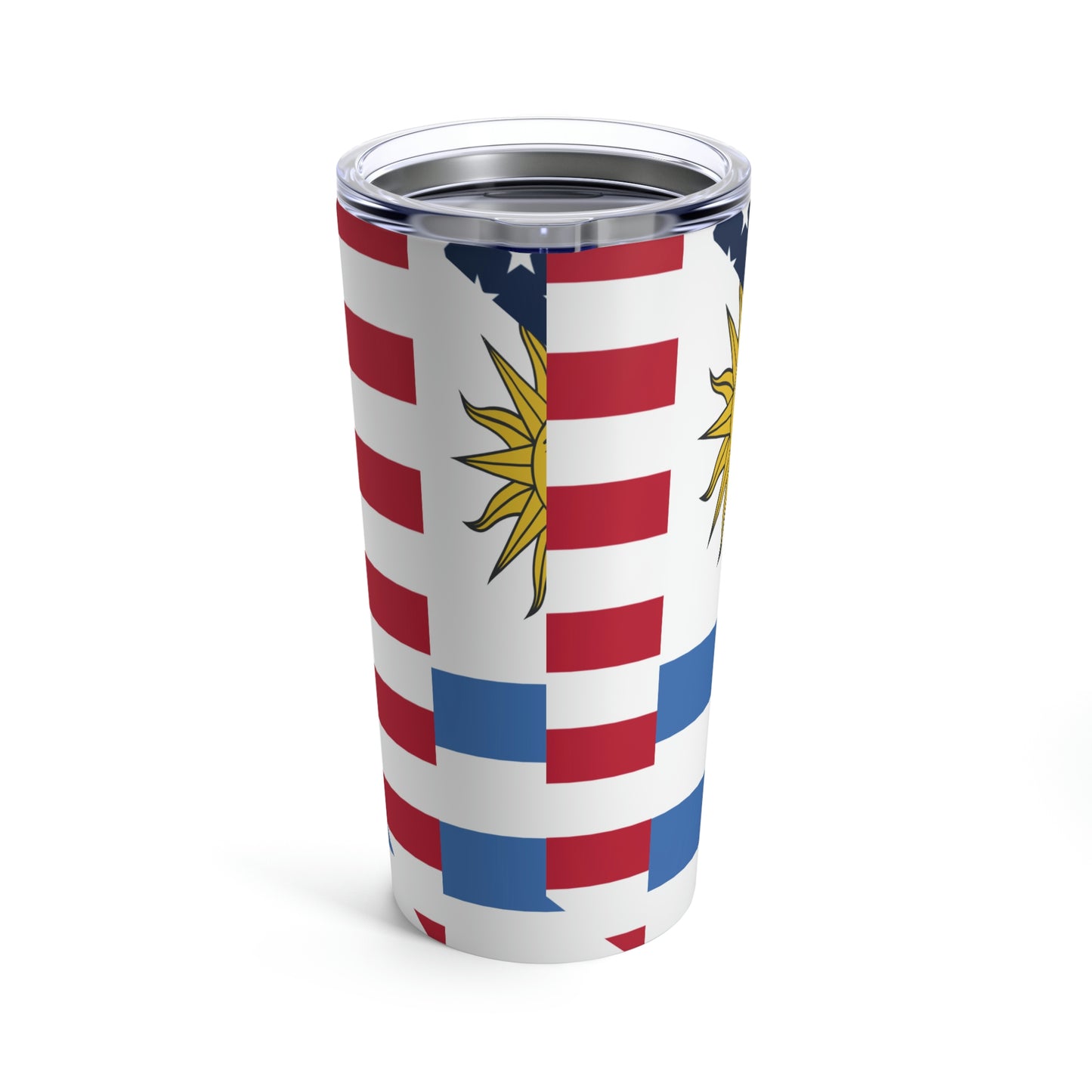 Uruguay American Flag Half Uruguayan USA Tumbler 20oz Beverage Container