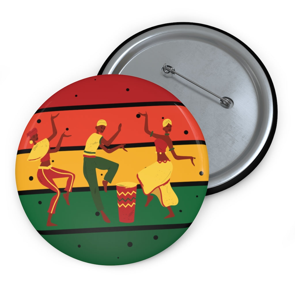 African Dance Pin Button | Africa Drum
