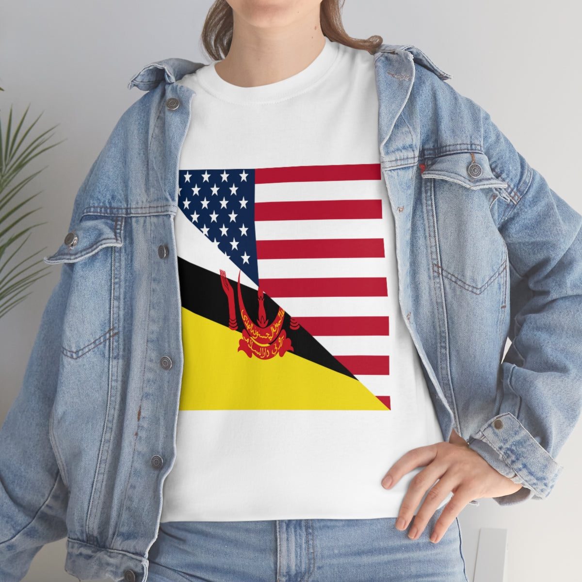 Brunei American Flag Half Bruneian USA T-Shirt | Unisex Tee Shirt