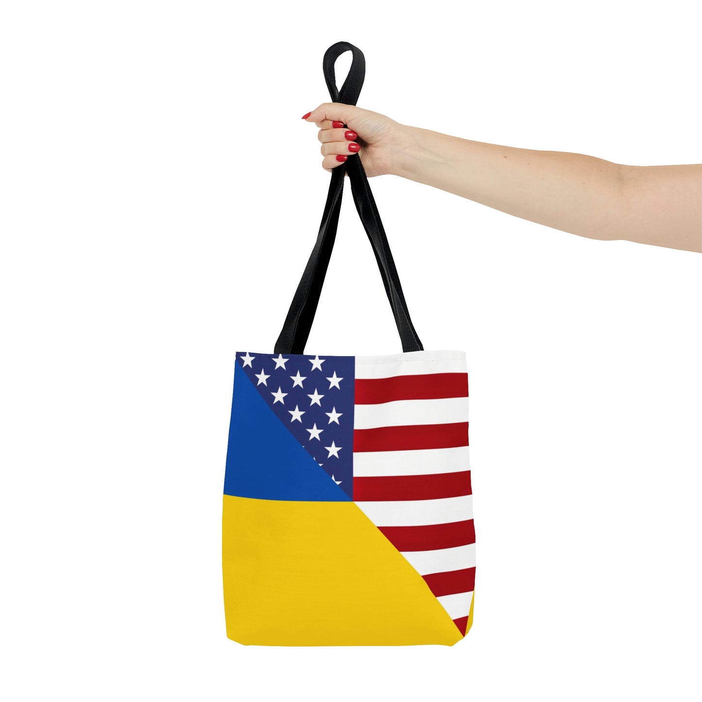 Ukrainian American Flag | Half Ukraine USA Tote Bag | Shoulder Bag