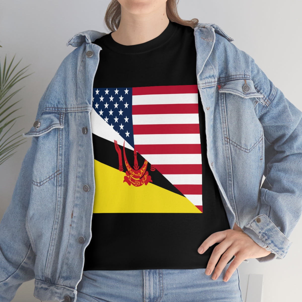 Brunei American Flag Half Bruneian USA T-Shirt | Unisex Tee Shirt