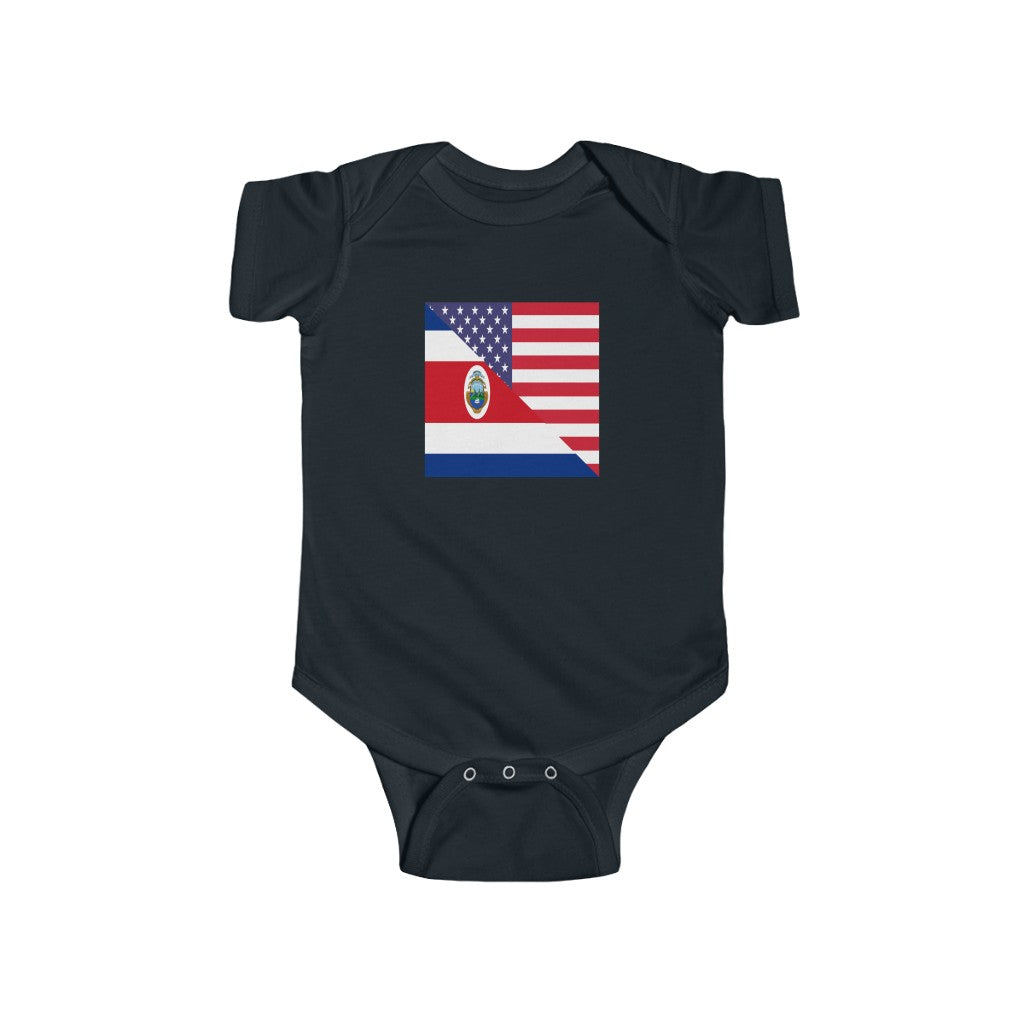 Costa Rica American Flag Baby Bodysuit | Unisex Rican USA Newborn Boy Girl