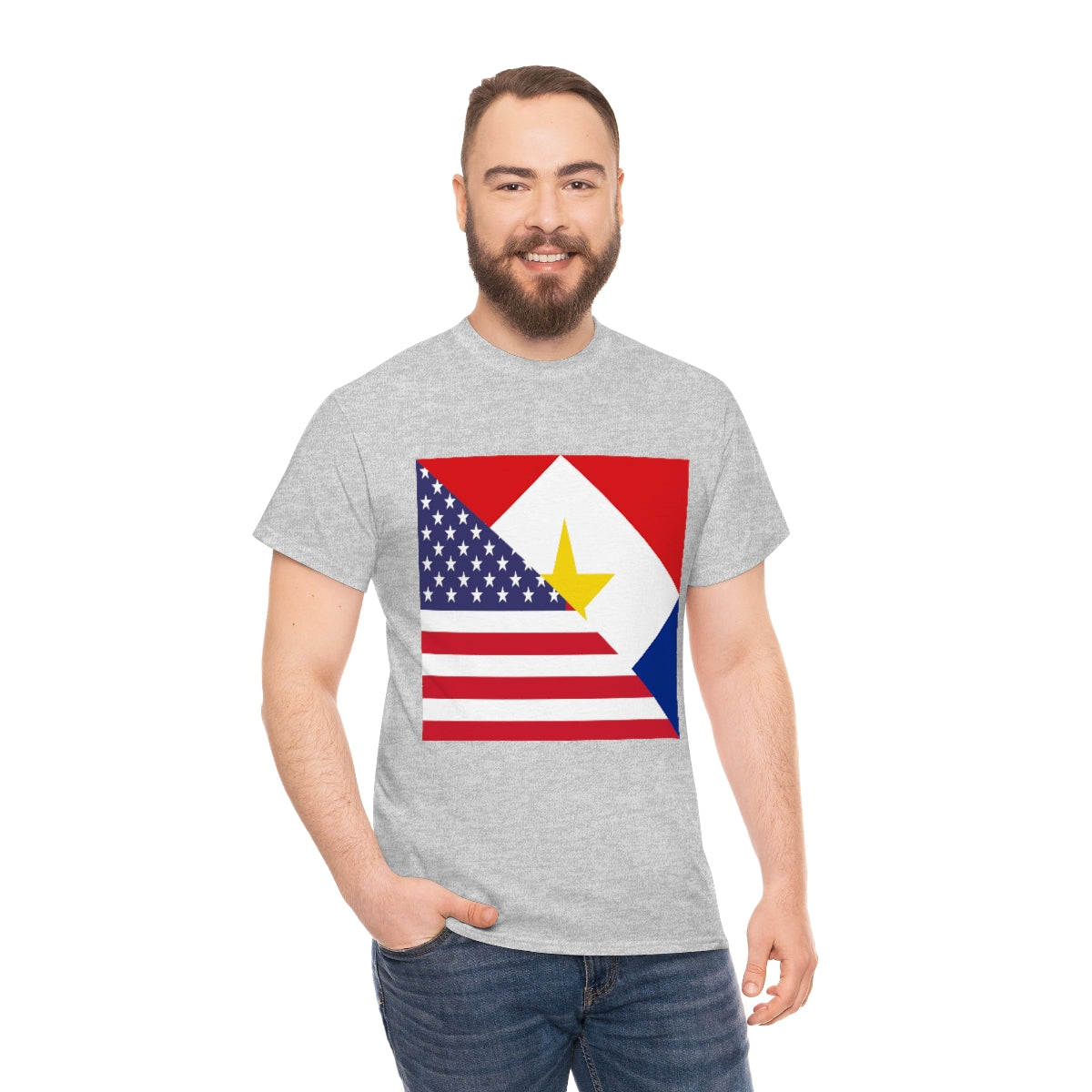 Saba American Flag Half Sabaean USA T-Shirt | Unisex Tee Shirt