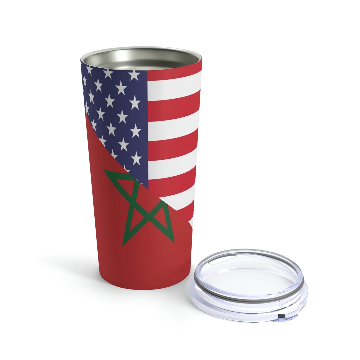 Moroccan American Flag Morocco USA Tumbler 20oz