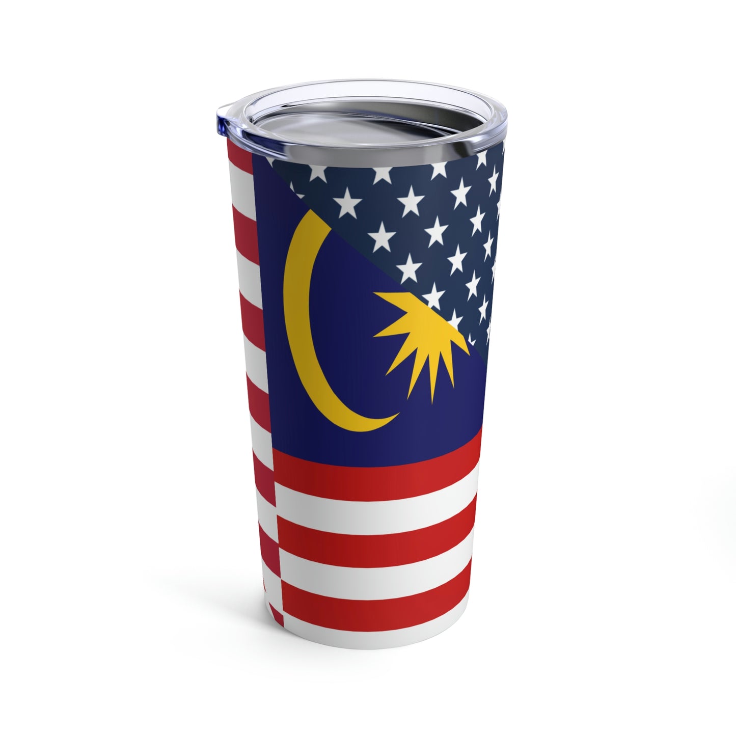 Malaysia American Flag Half Malaysian USA  Tumbler 20oz Beverage Container