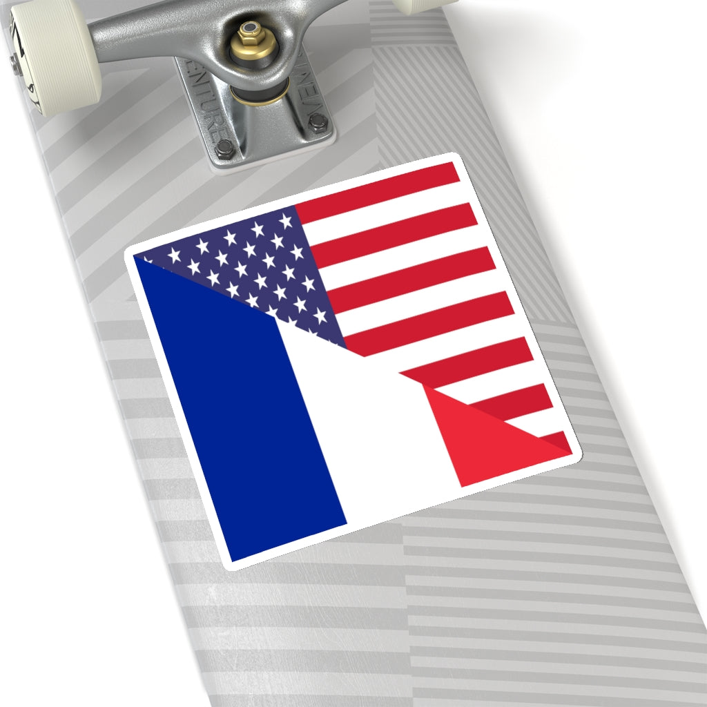 French American Flag Sticker | France USA Stickers