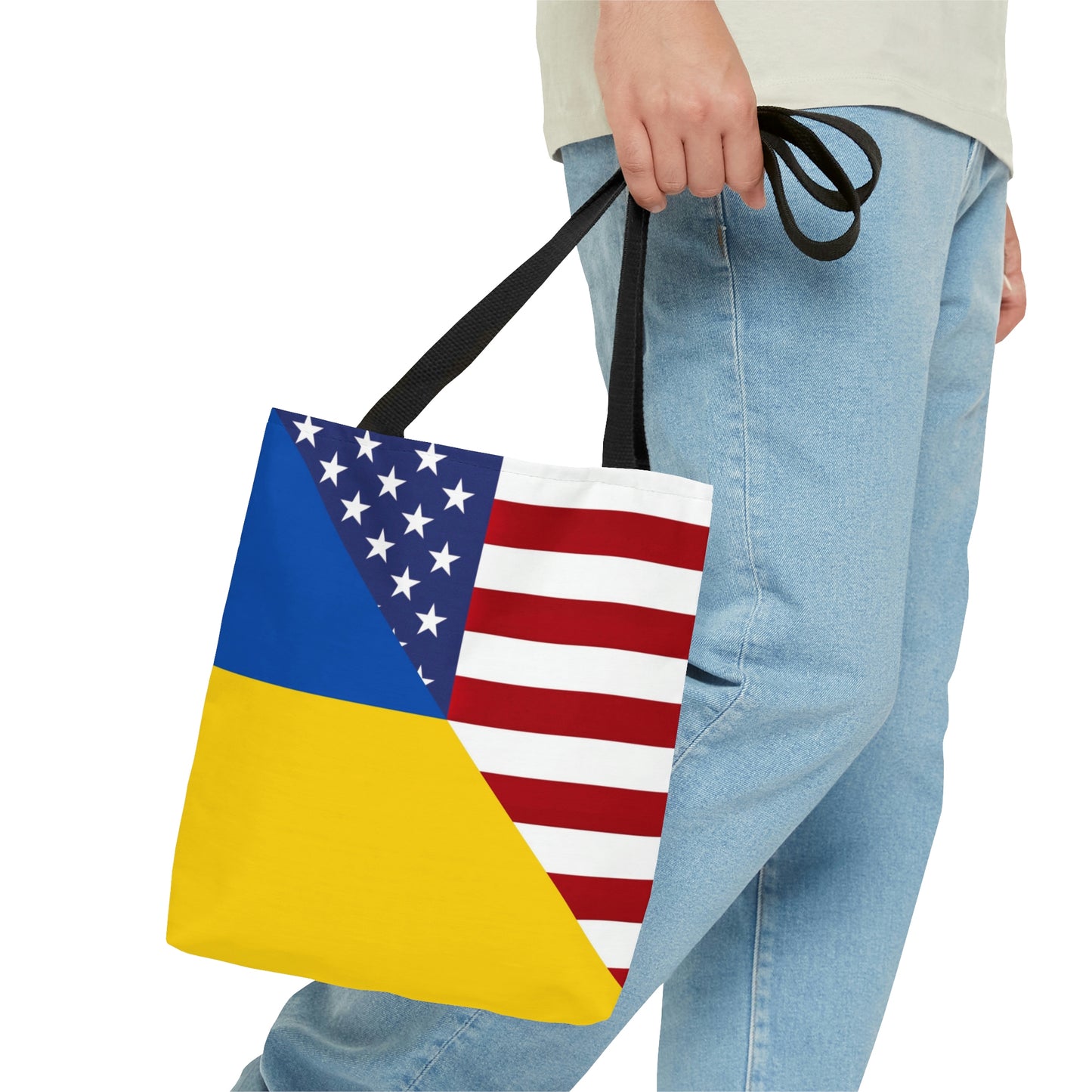 Ukrainian American Flag | Half Ukraine USA Tote Bag | Shoulder Bag