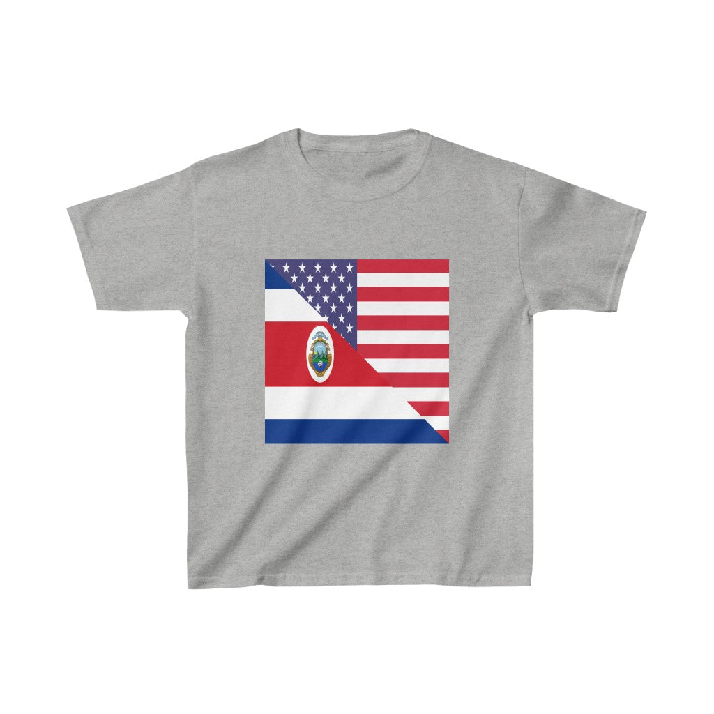 Kids Costa Rican American Flag USA T-Shirt | Unisex Tee Shirt