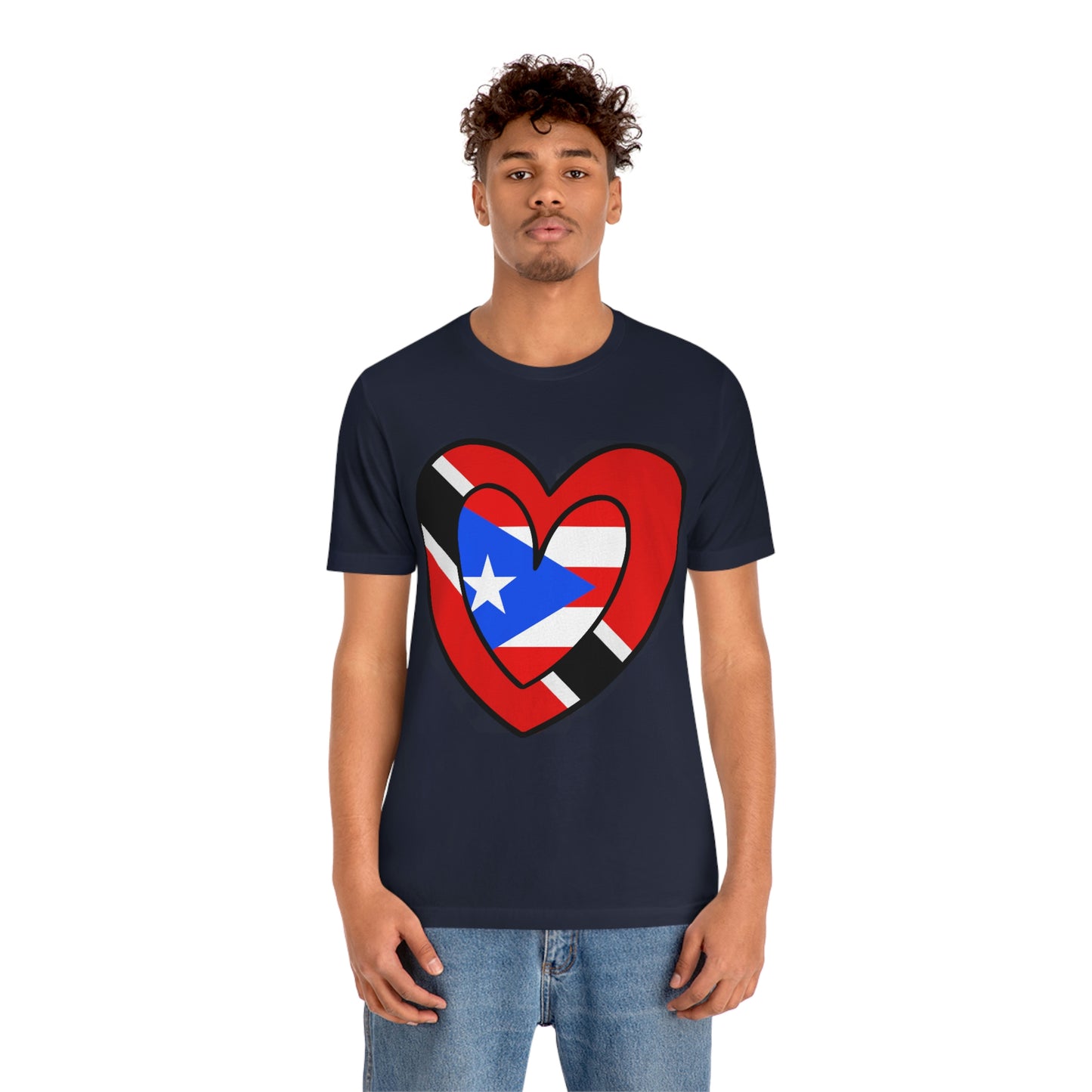 Trini Puerto Rican Heart Valentines Day Gift Tee Shirt | Trinidad Boricua Flag T-Shirt