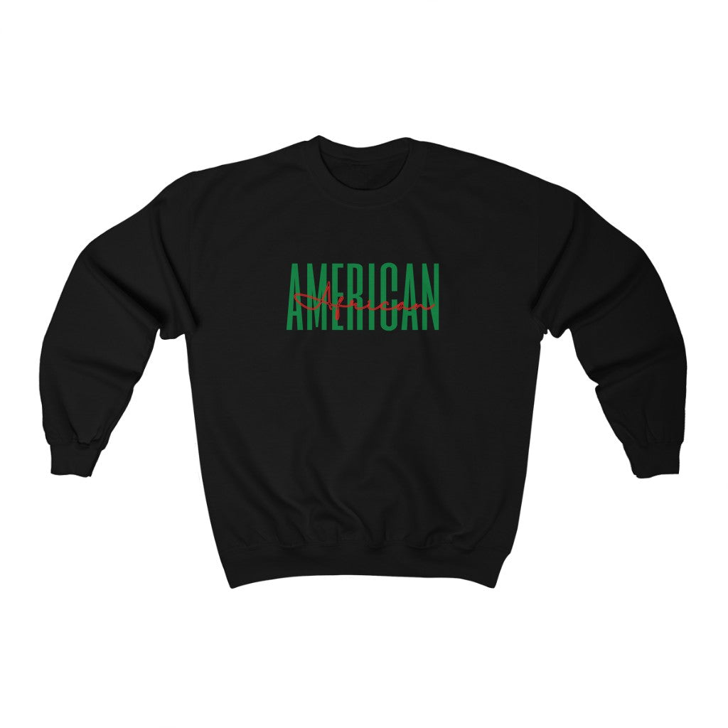 African American Color Text Sweatshirt | Unisex Black USA Pullover