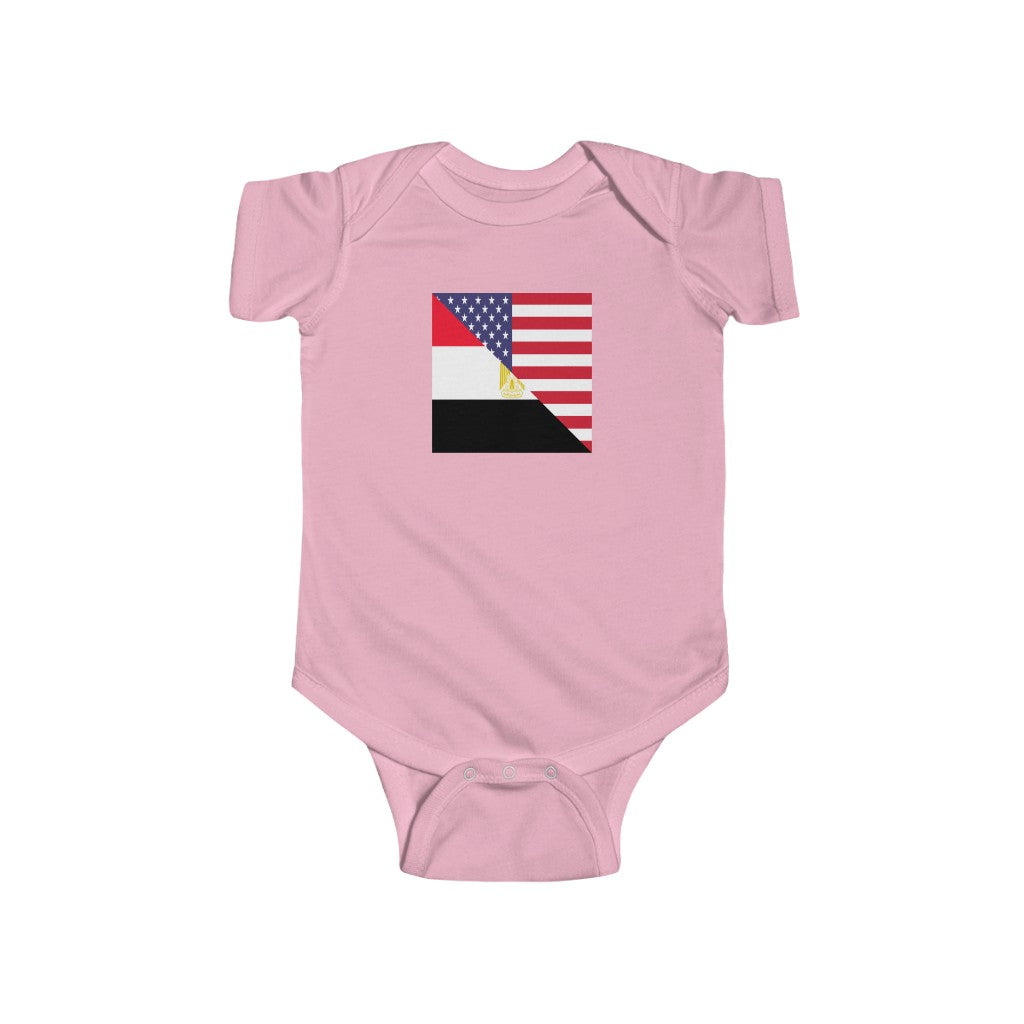 Egypt American Flag Baby Bodysuit | Egyptian USA Newborn Boy Girl