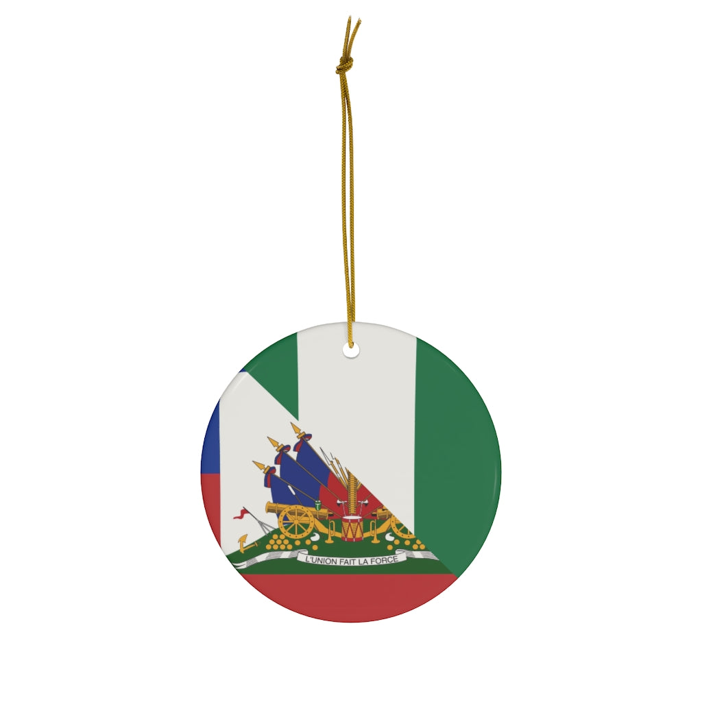 Haiti Nigeria Flag Ceramic Ornaments | Haitian Nigerian Naija Christmas Tree