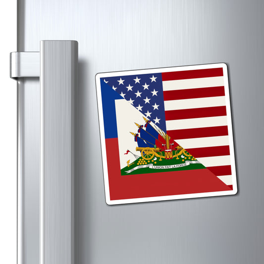 Haiti America Flag | Half Haitian American Flag Ayiti Magnet