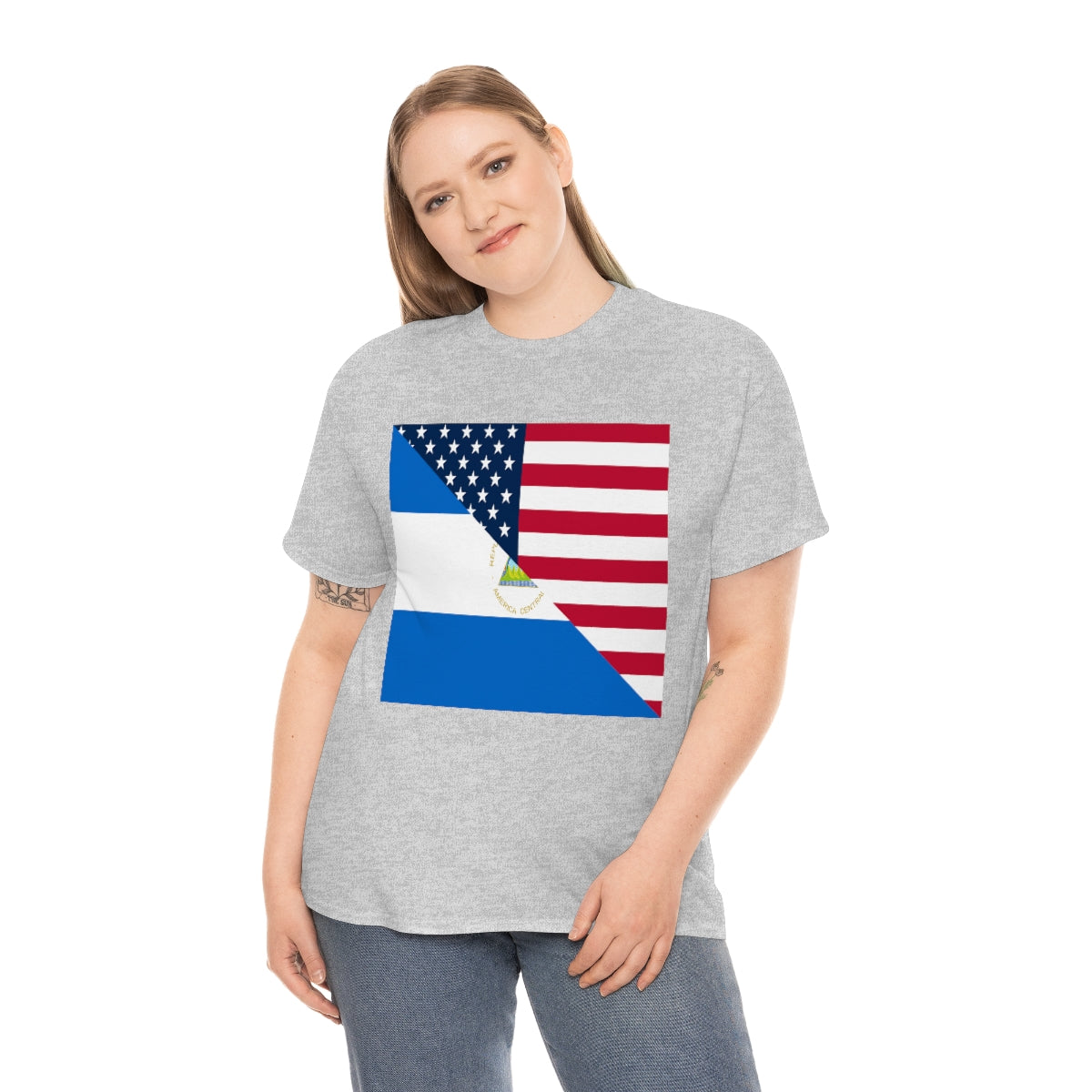 Nicaraguan American Flag Half Nicaragua USA T-Shirt | Unisex Tee Shirt