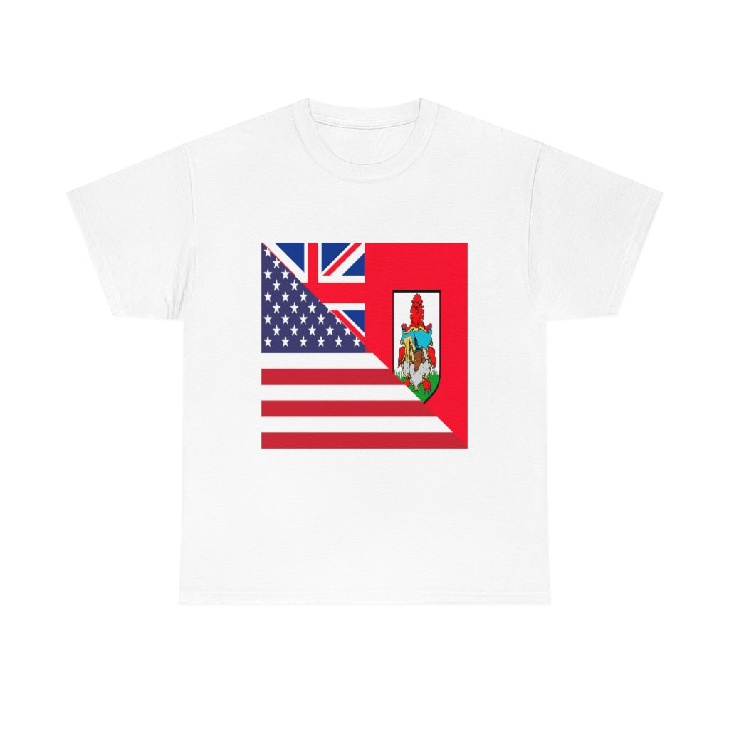 Bermudan American Flag Tee Shirt | Bermuda USA Tshirt