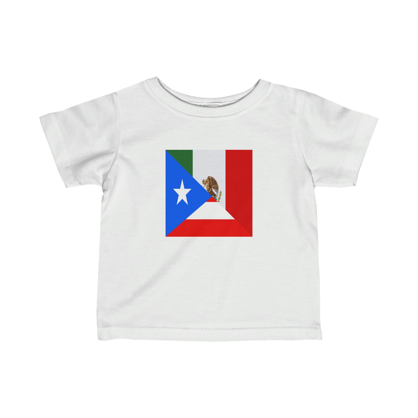 Infant Puerto Rican Mexican Flag Half Mexico Puerto Rico Toddler Tee Shirt